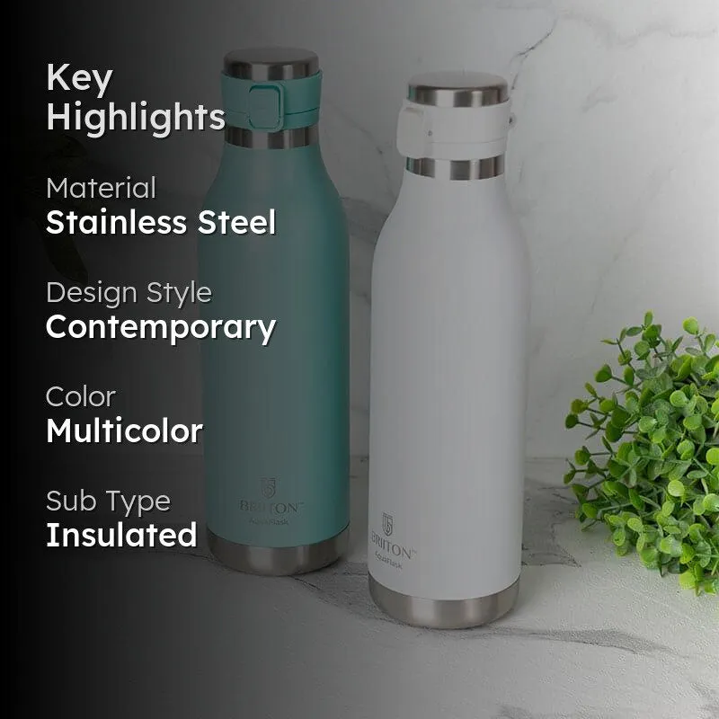 Pristine Sip Hot & Cold Thermos Water Bottle (Sky Blue & White, 750 mL Each) - Set Of Two - 2