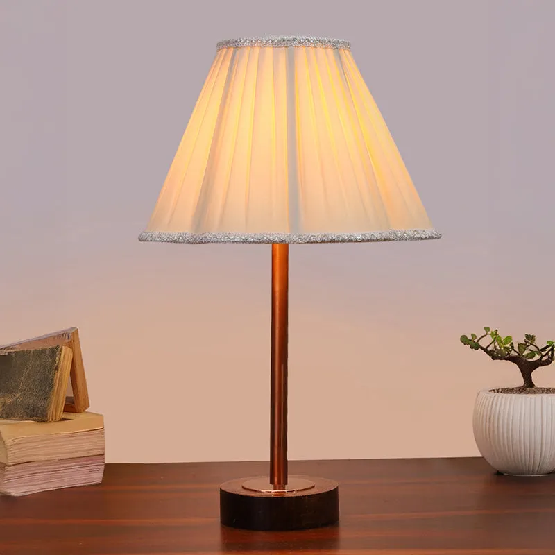 Pleatra Rodin Wooden Table Lamp - White media 2