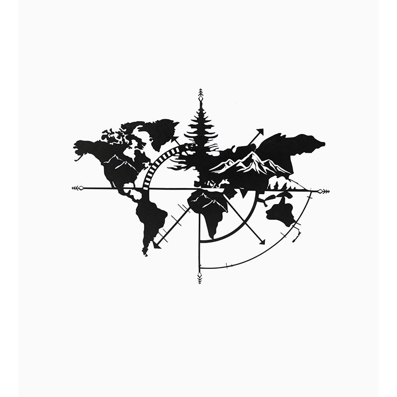 World Map Wander Black Iron Wall Accent media 3
