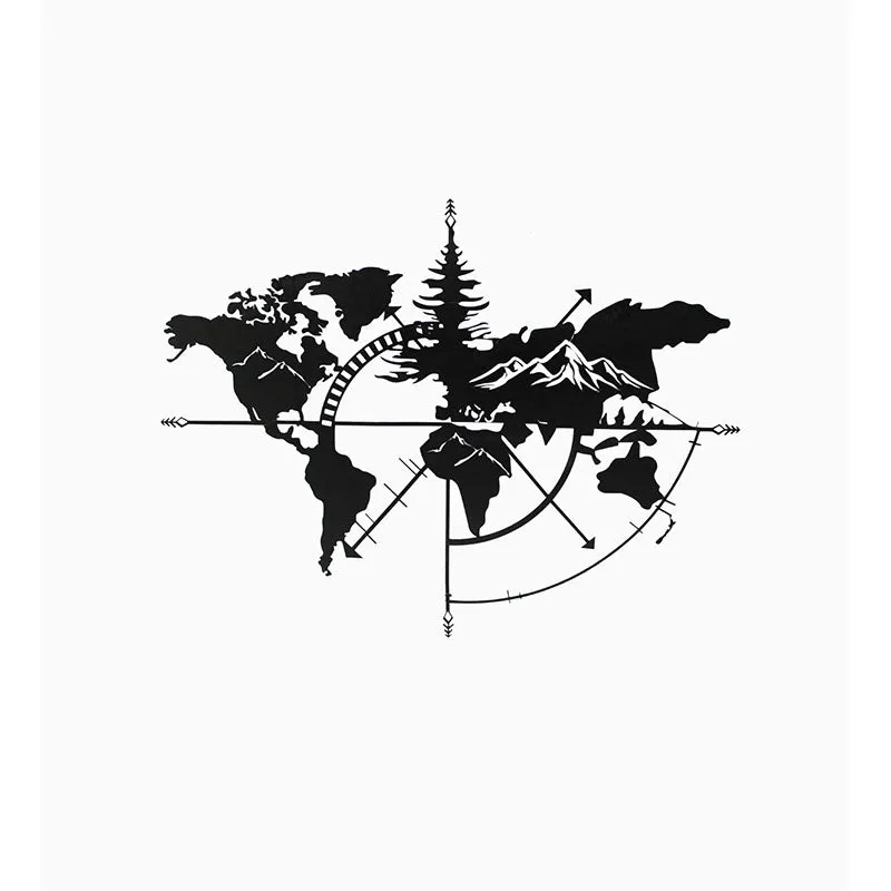 World Map Wander Black Iron Wall Accent media 3