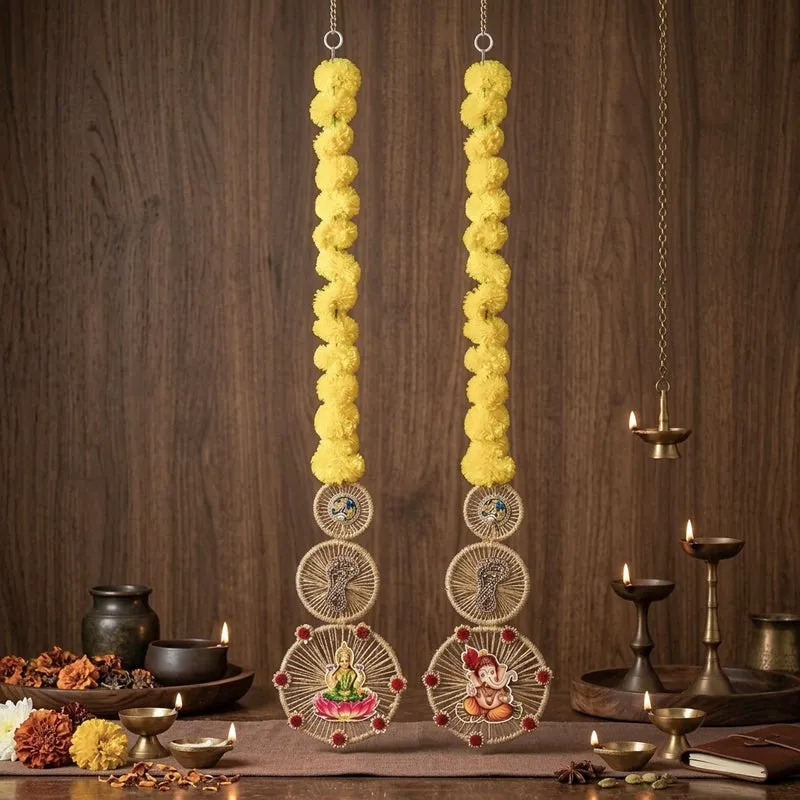 Faux Marigold Latkan - Set Of Two media 4