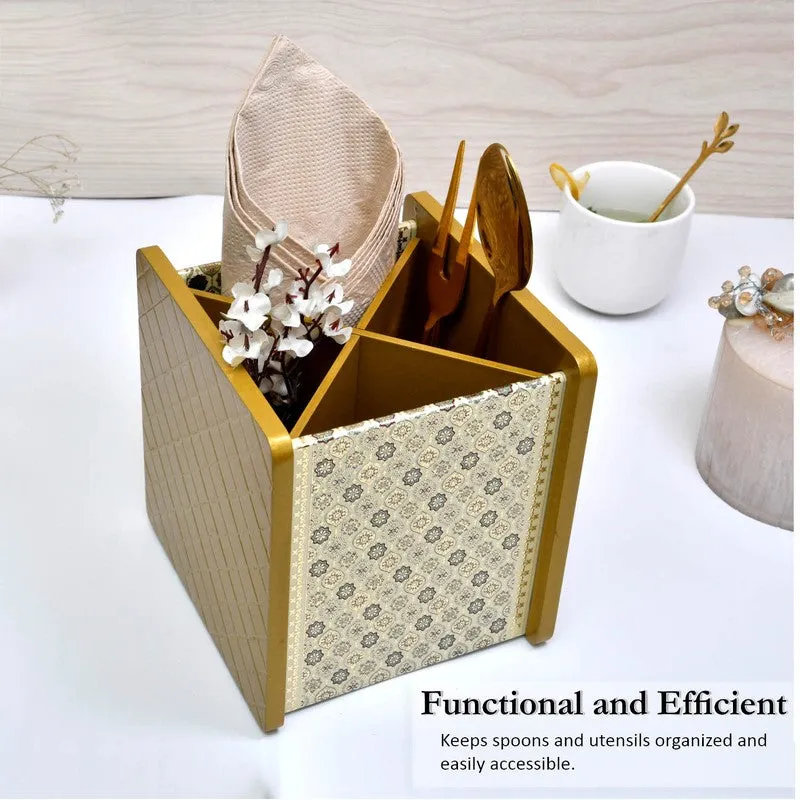 Modern Golden Wire Cutlery Stand media 3