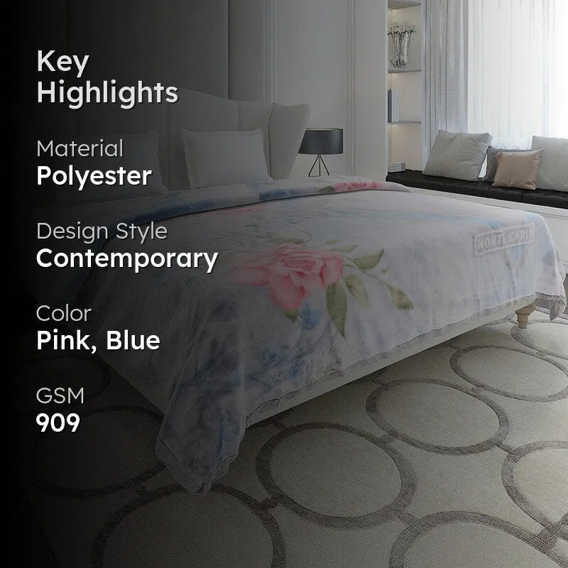 Monte Carlo Blush Petal Throw Blanket - 909 GSM media 2