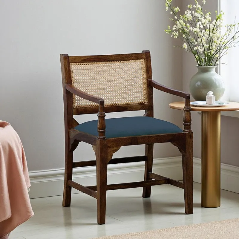 Stackon Rose Wood Accent Chair - Blue media 1