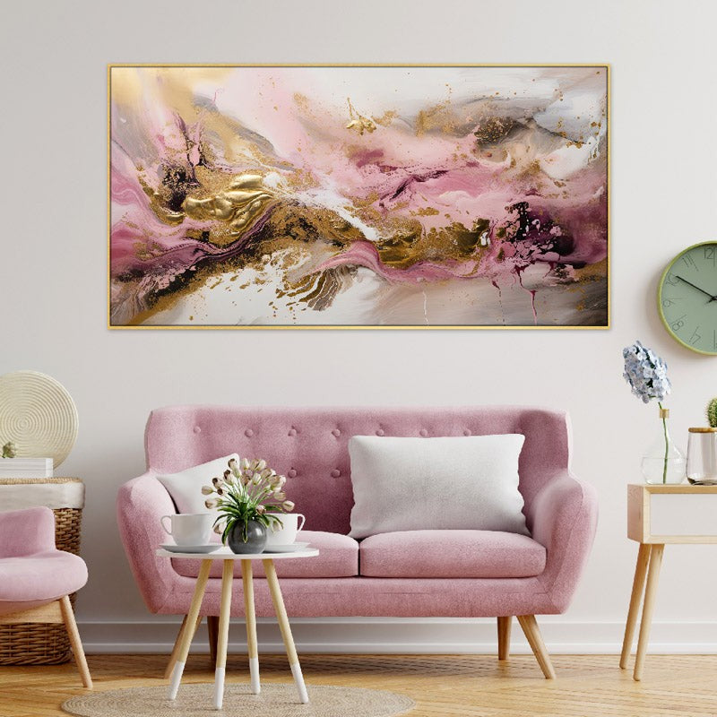 Pink Gold Fusion Canvas Wall Painting