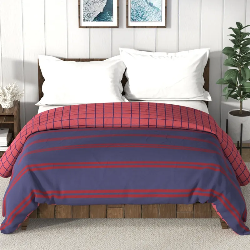 Nautica Mosaic Luxe Reversible Comforter (Red,Navy) - 130 GSM media 3