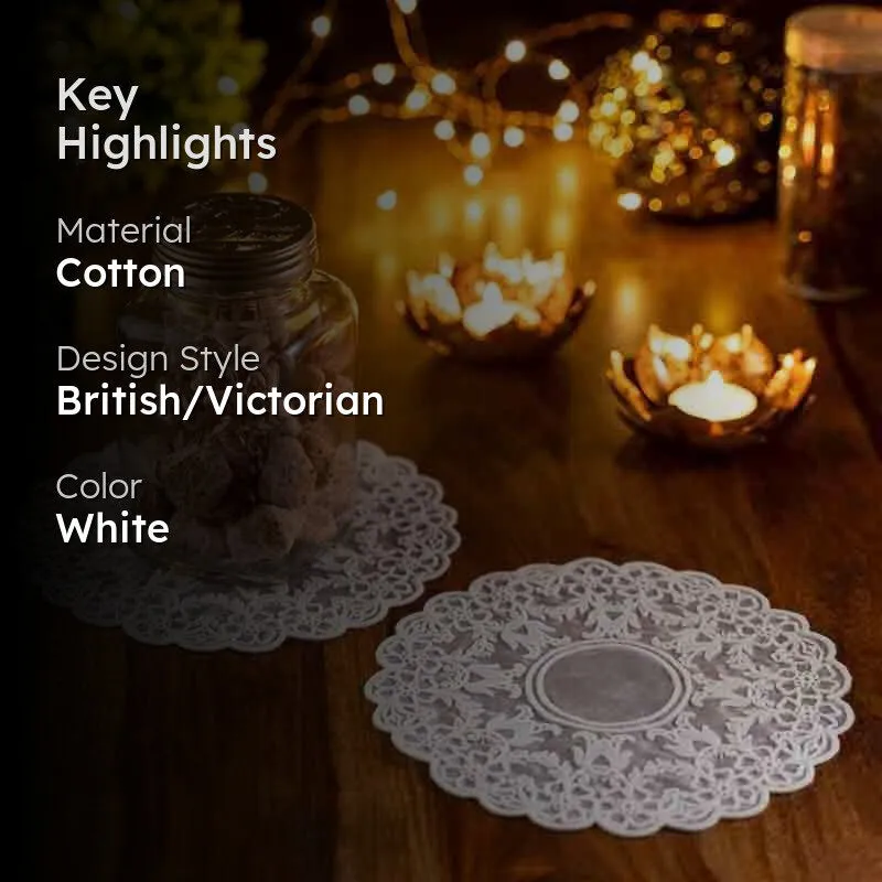 Embroidered French Flower Crochet Coasters - Set Of Four media 2