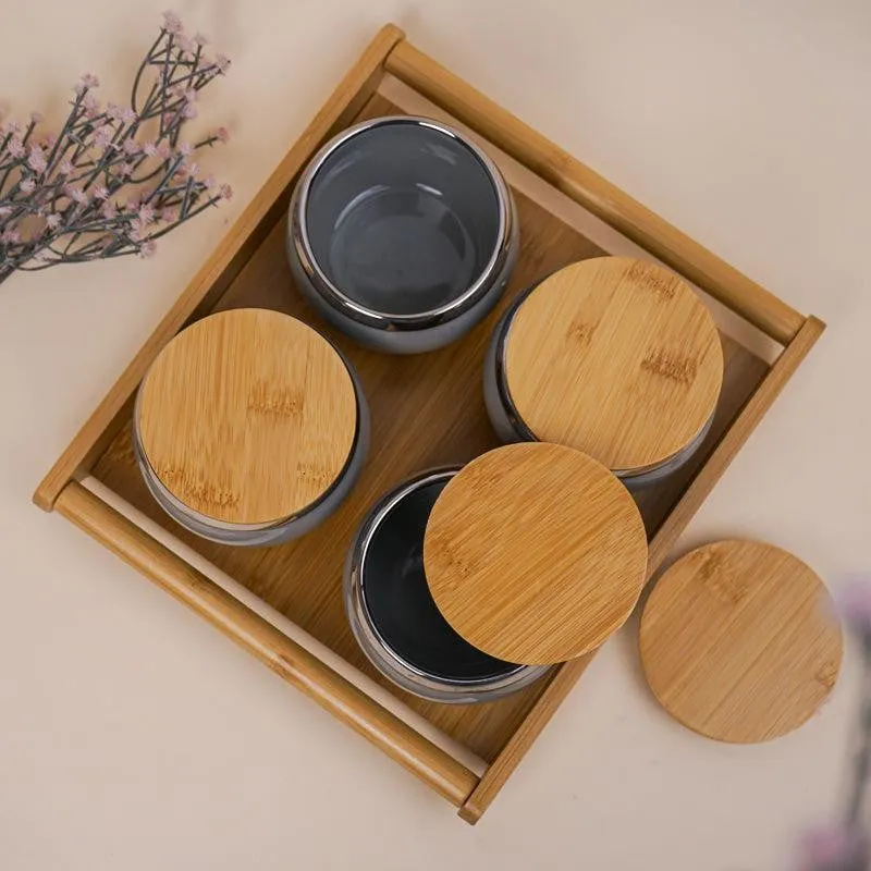 Lira Grey Dry Fruit Container With Tray (360 mL Each) - Five Piece Set media 3