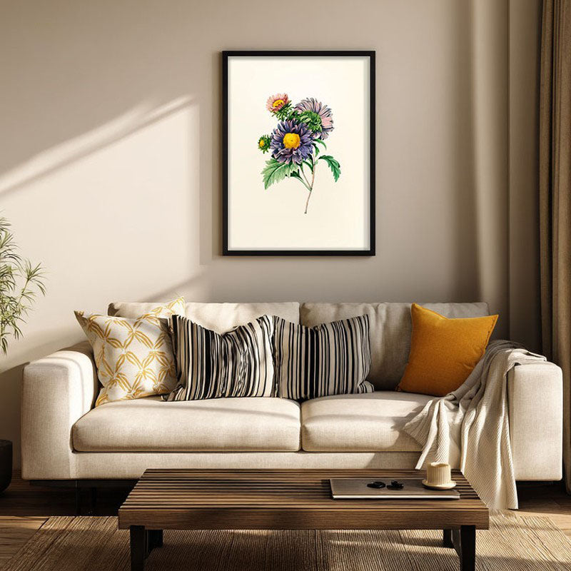Purple Petals Archival Paper Wall Art With Frame