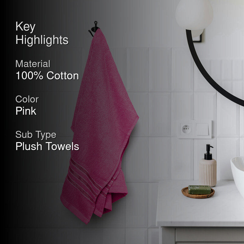 Micro Cotton LuxeDry Comfort Solid Bath Towel - Pink media 2