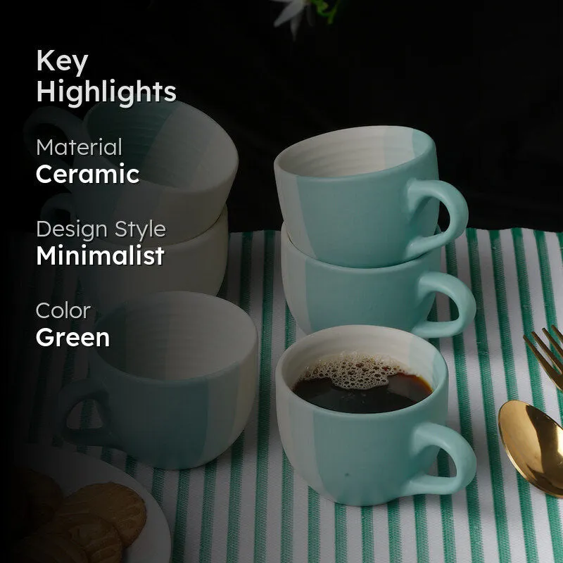 Jade Ceramic Tea Cup (180 mL Each) - Set Of Six media 2