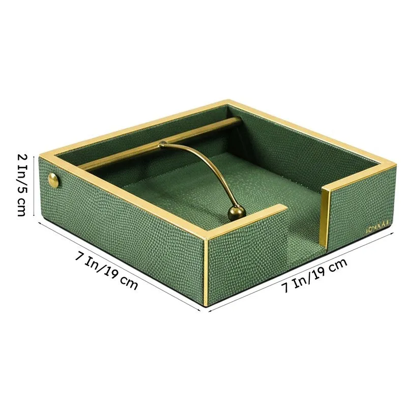 Tisquo Faux Leather Tissue Holder - Olive Green media 9