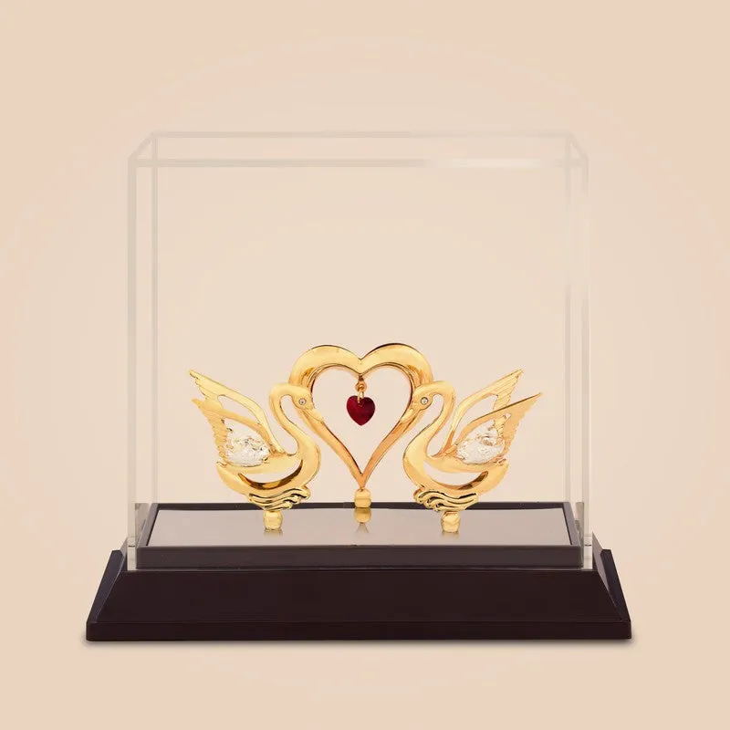 Golden Love Birds 24K Gold Plated Mild Steel Showpiece media 3