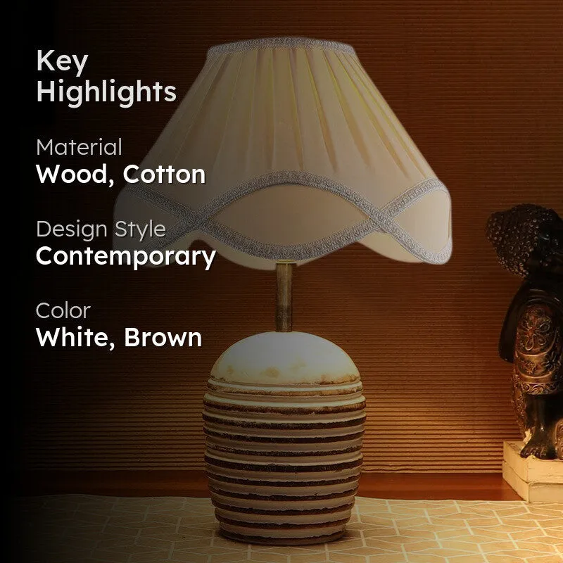 Aurivelle Cotton Table Lamp - White media 2