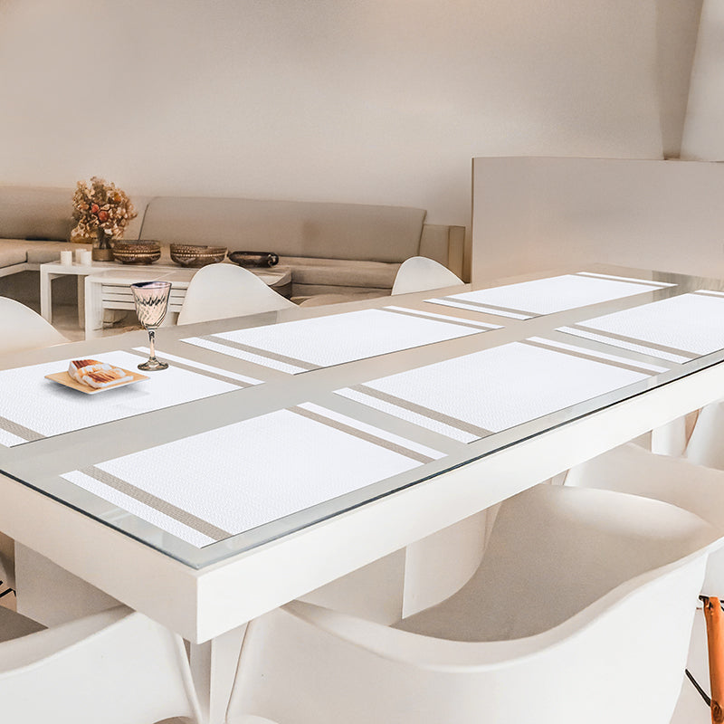 Opaline PVC Table Mat (Beige) - Set Of Six