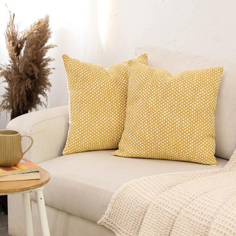 Vindhya Cushion Cover (Yellow) - Set Of Two media 2