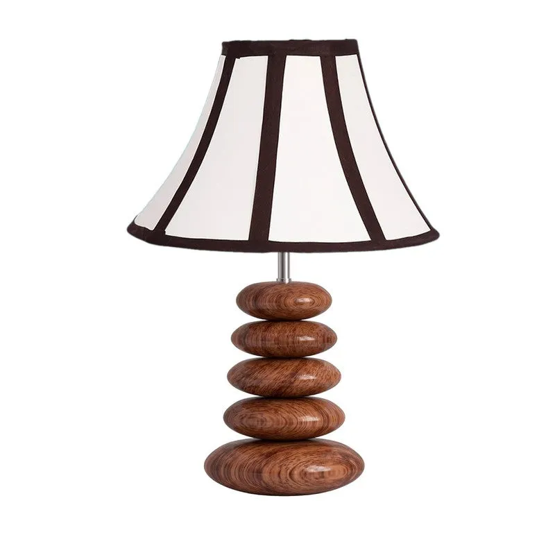 Lunorix Cotton Table Lamp With Wooden Base - White media 5
