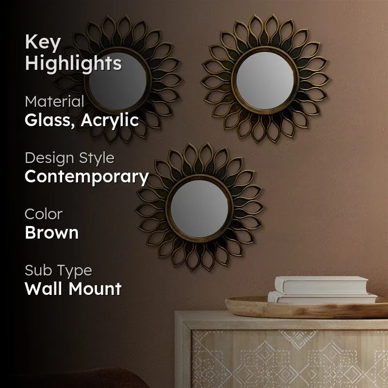 Sun Halo Acrylic Wall Mirrors - Set Of Three media 2