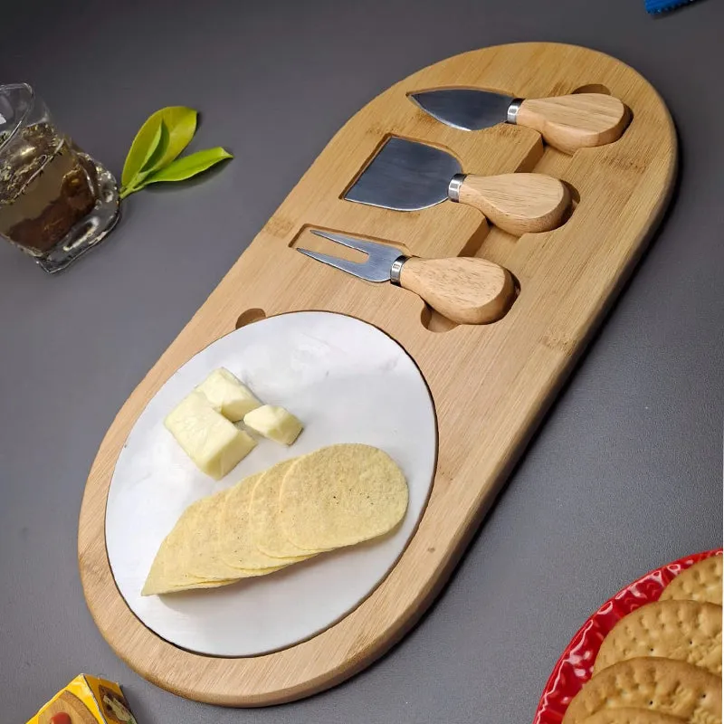 Grove & Grain (Wood,Marble,Stainless Steel) Cheese Platter - Five Piece Set media 3