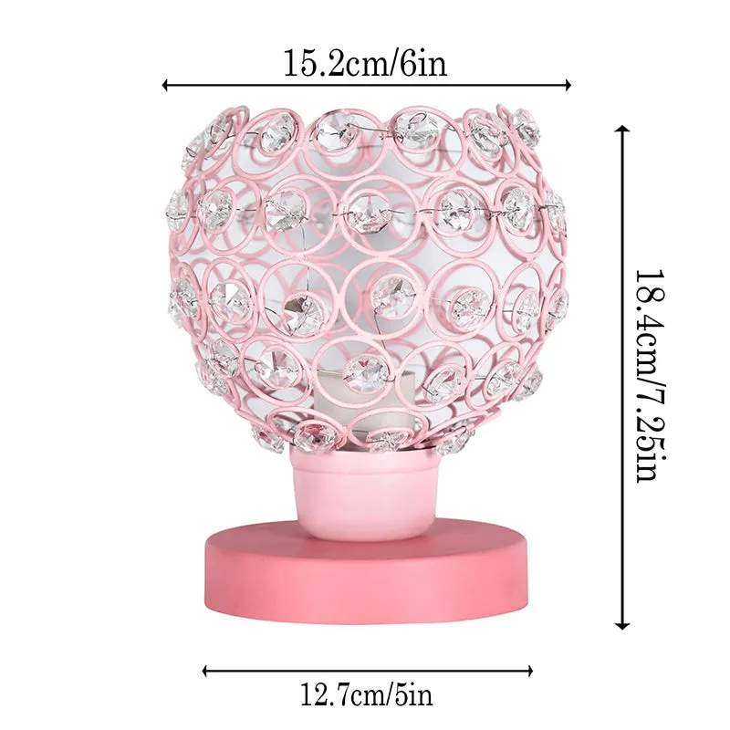 Crystal Swirls Metal Table Lamp - Pink media 5