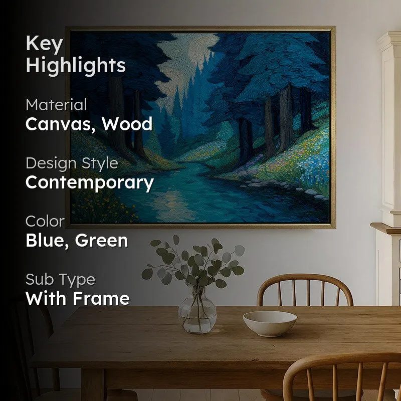 Twilight Pines Canvas Wall Painting With Frame media 2