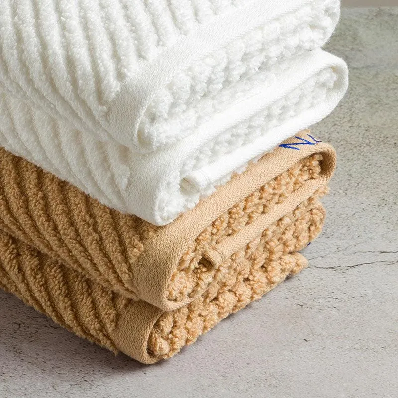 Nautica Riviera Soft Cotton Hand Towel (White & Light Tan) - Set Of Four media 5