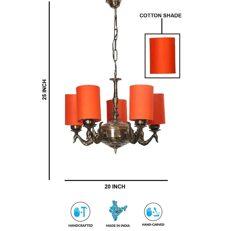 Crosso Cylindrical Golden Antique Ceiling Lamp media 6