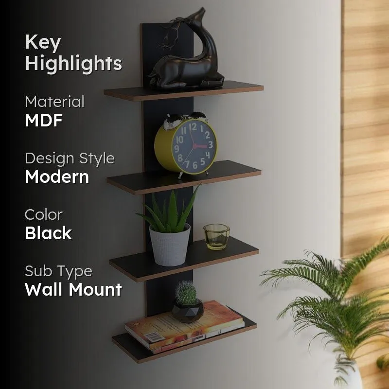 Quadra Block Wall Shelf - Black media 2