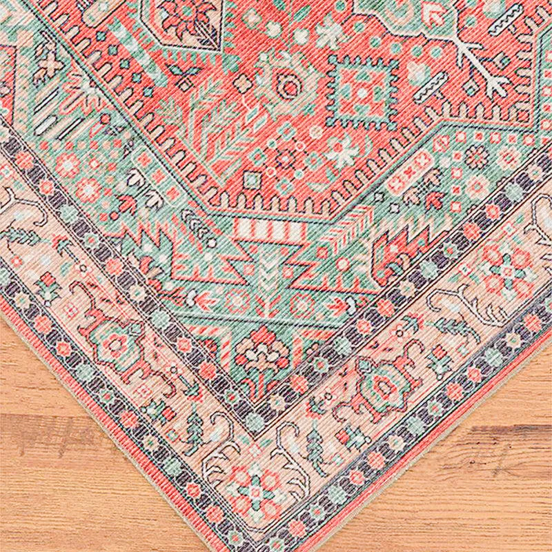 Noah Ethnic Polyester Carpet - Red media 5