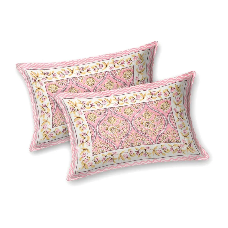 Rangly Cotton Bedsheet (Pink,Orange) - 240 TC media 5