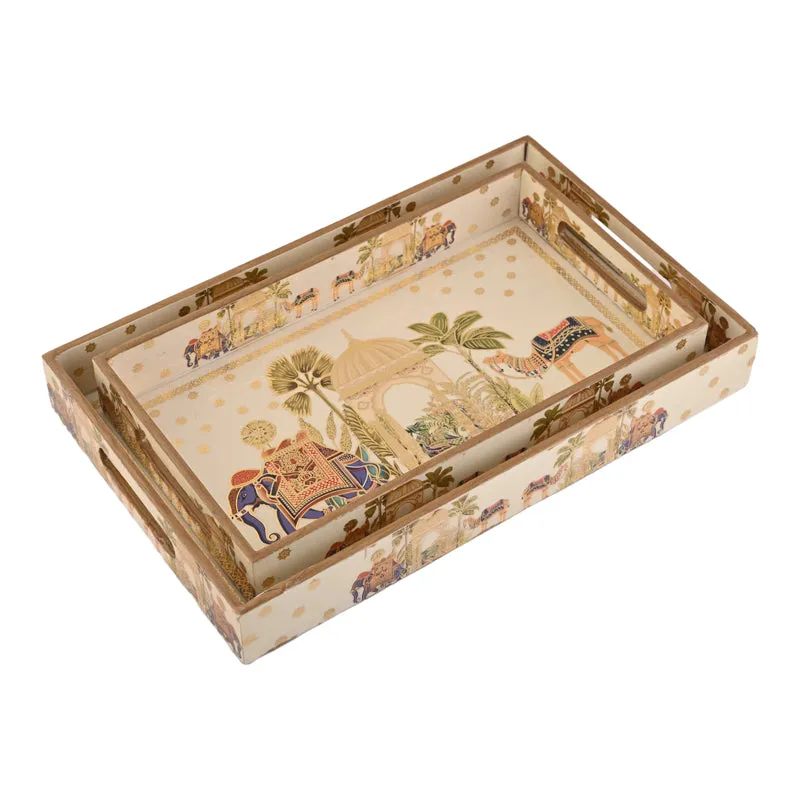 Rajvaha Wood Serving Tray (Large & Medium) - Set Of Two media 7