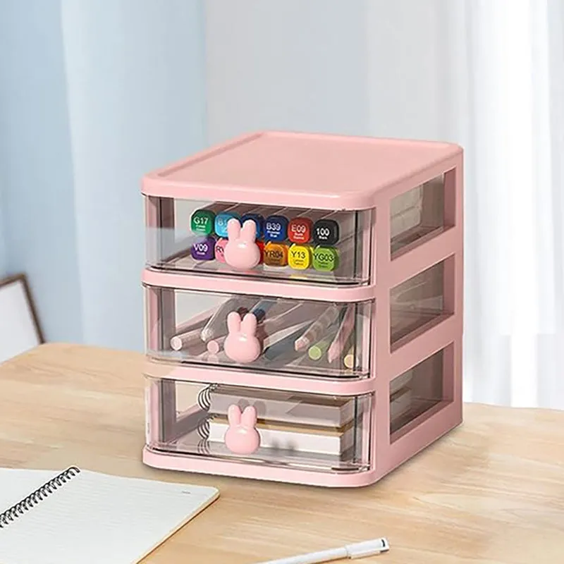 Stowly Three Tier Desk Organiser - Pink media 1