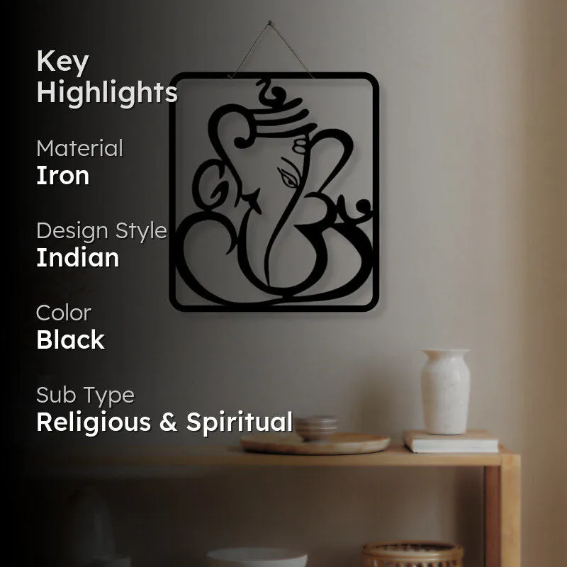 Ganesha Lines Iron Wall Accent media 2