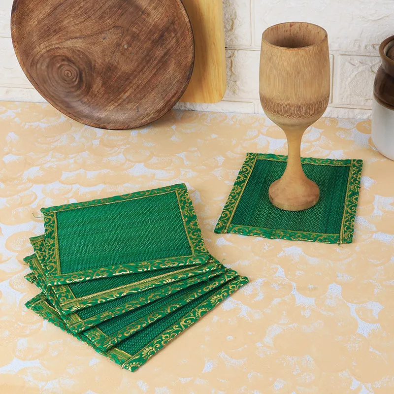 Eco Sip Bamboo Coaster (Green) - Set Of Four media 1