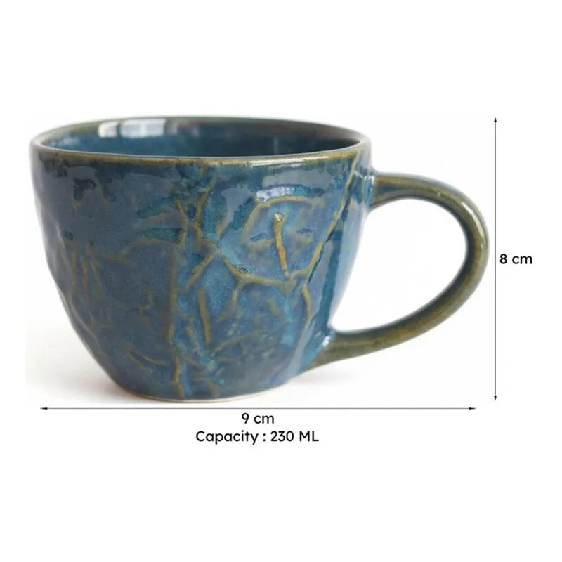 Meva Ceramic Tea Cup (230 mL)/Blue) media 5