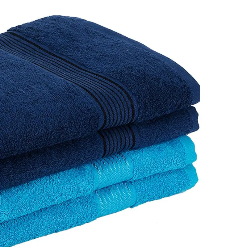 Bodil Bath Towel (Navy Blue & Light Blue) - Set Of Four media 3