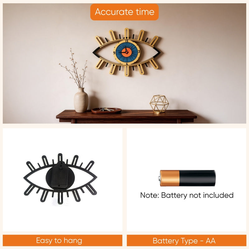 Eye Glare Wooden Wall Clock media 8