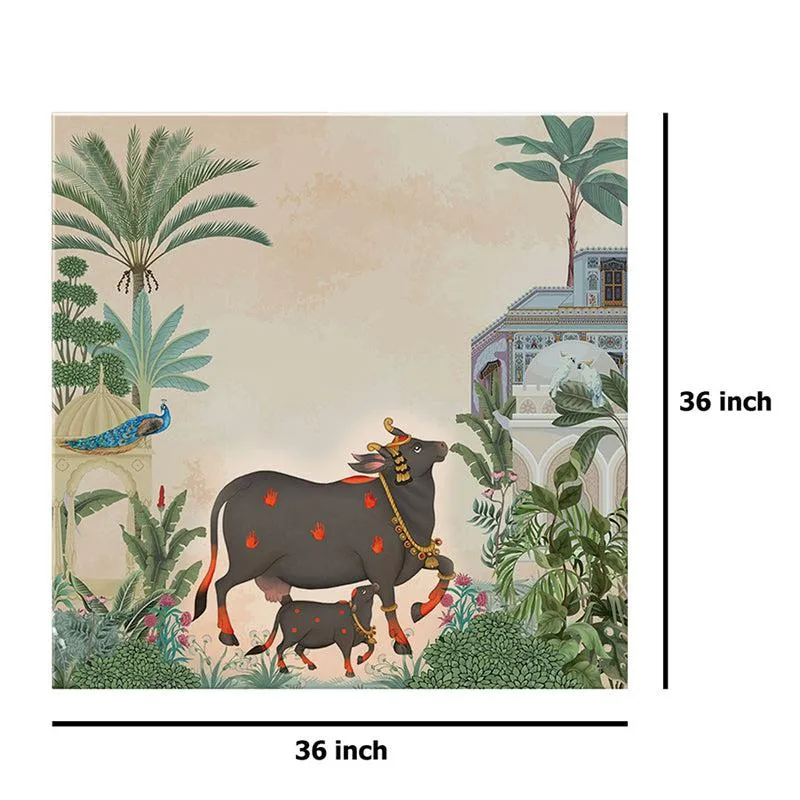 Black Cow And Calf Poly Canvas Wall Painting media 8