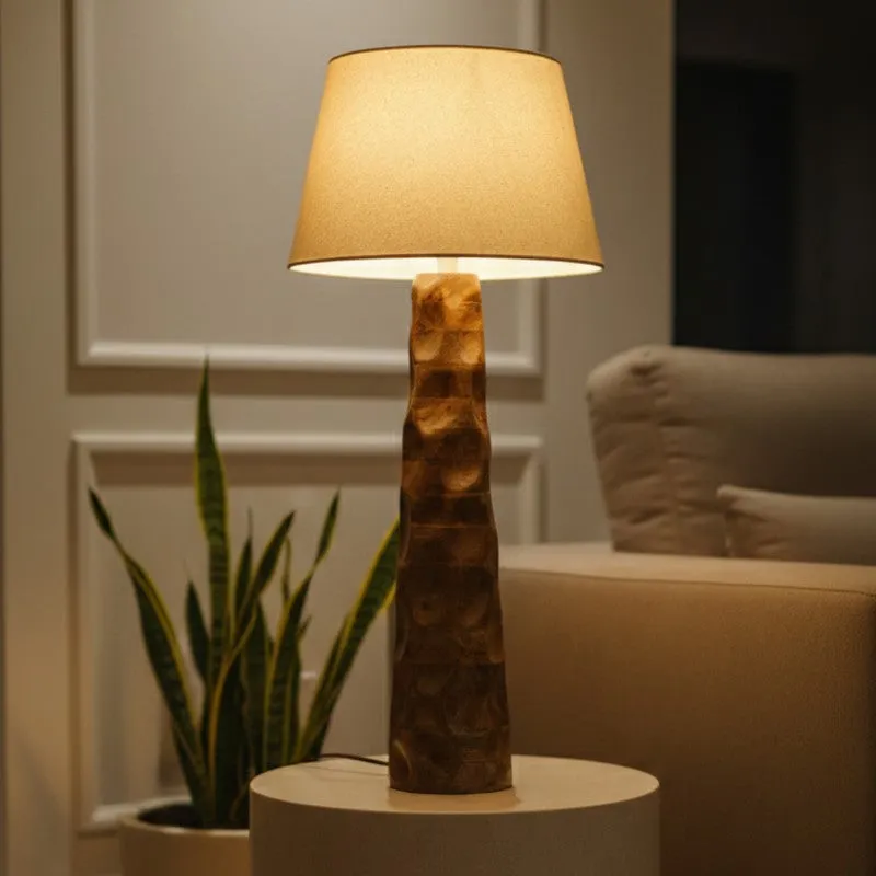 Sculpted White Mango Wood Floor Lamp media 3