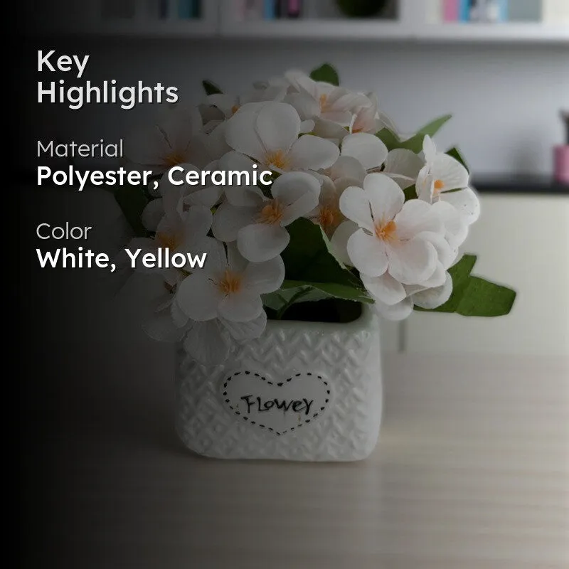Faux Jasmine Artificial Flower With Pot media 2