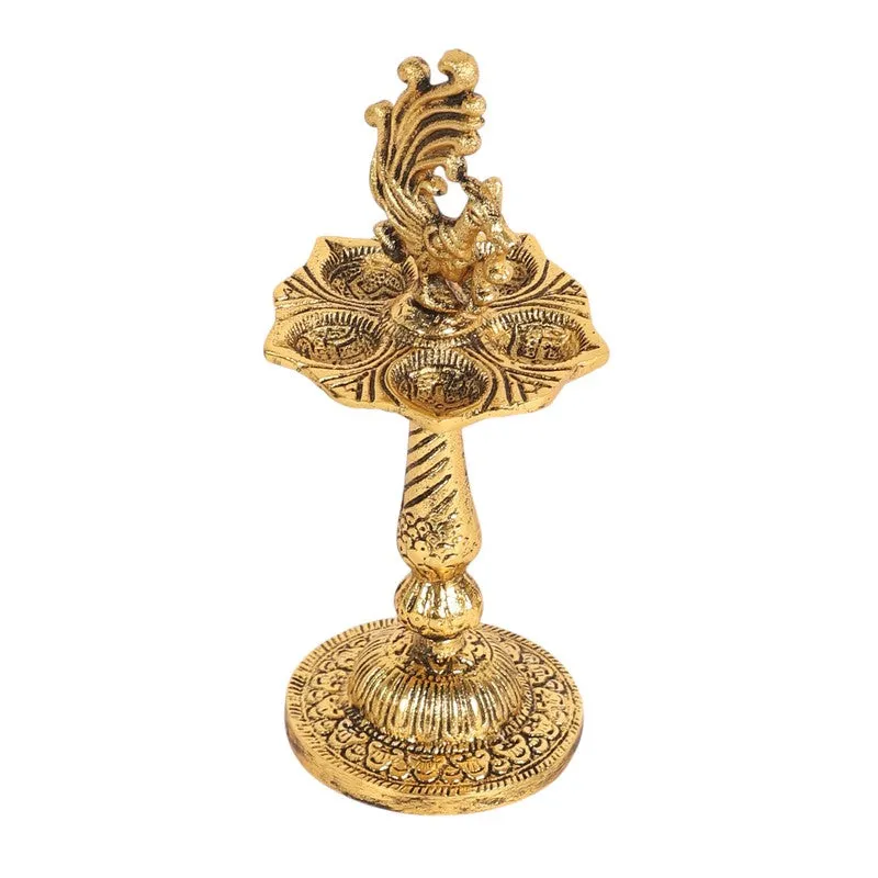 Antique Mayur Diya - Gold media 5