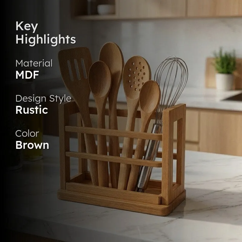 Aura Serve MDF Rustic Cutlery Stand media 2