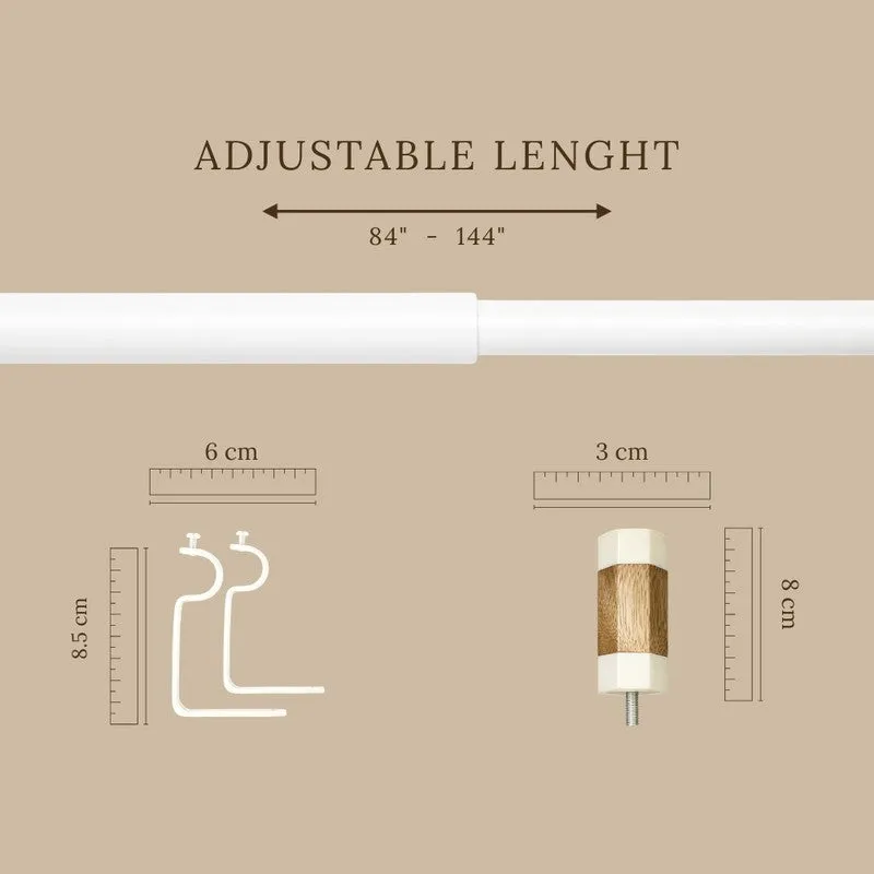 Opaline Extendable 1" Single Curtain Rods With Round Finial & Brackets media 5