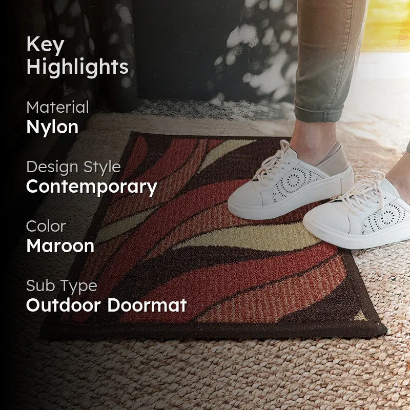 Hiro Abstract Nylon Door Mats - Maroon media 2