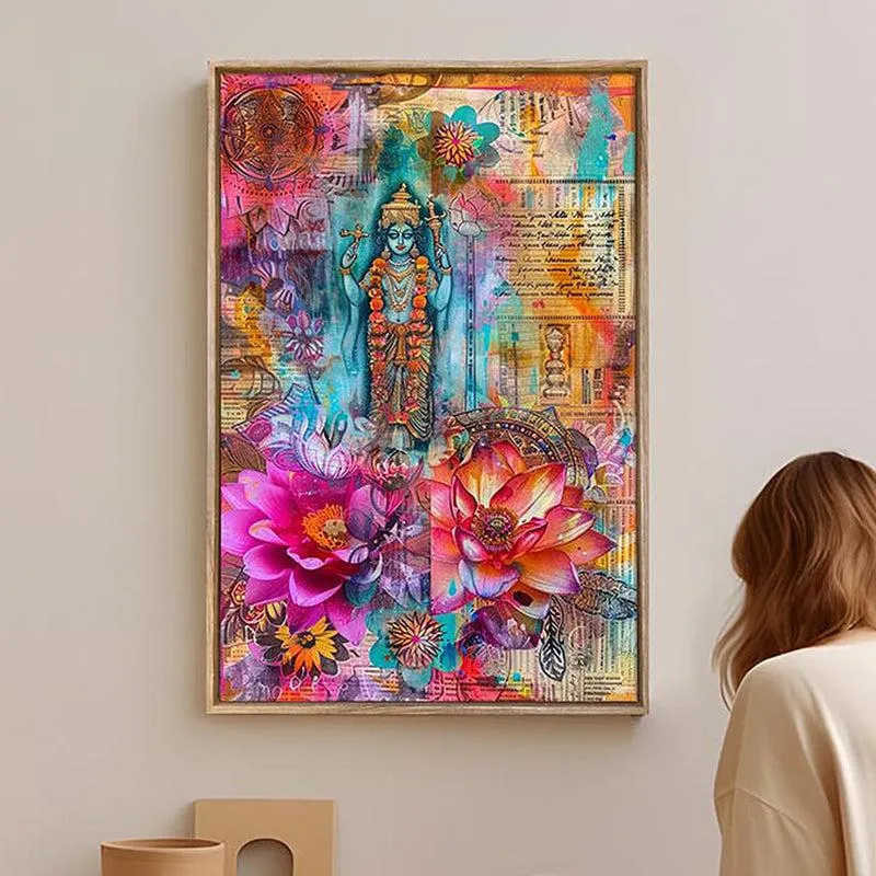 Rangavali Shakthi Canvas Wall Art With Frame media 4