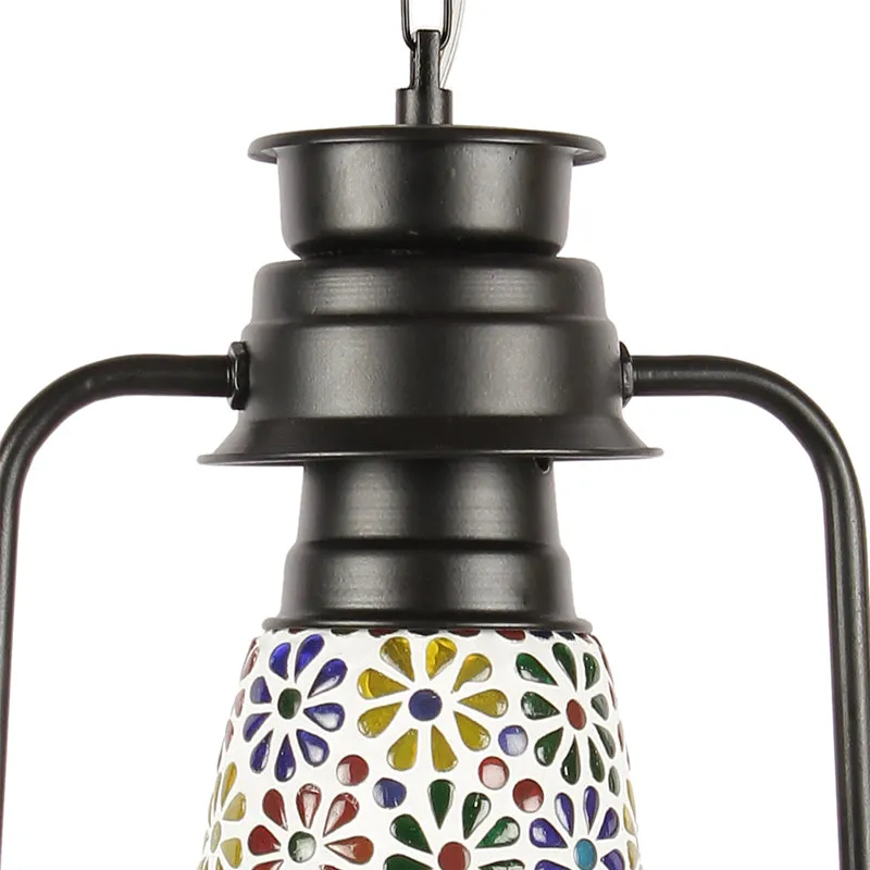 Madhura Mosaic Lantern Glass Ceiling Lamp - Black media 3