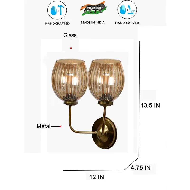 Lumi Crystal Dual Shade Glass Wall Lamp media 9