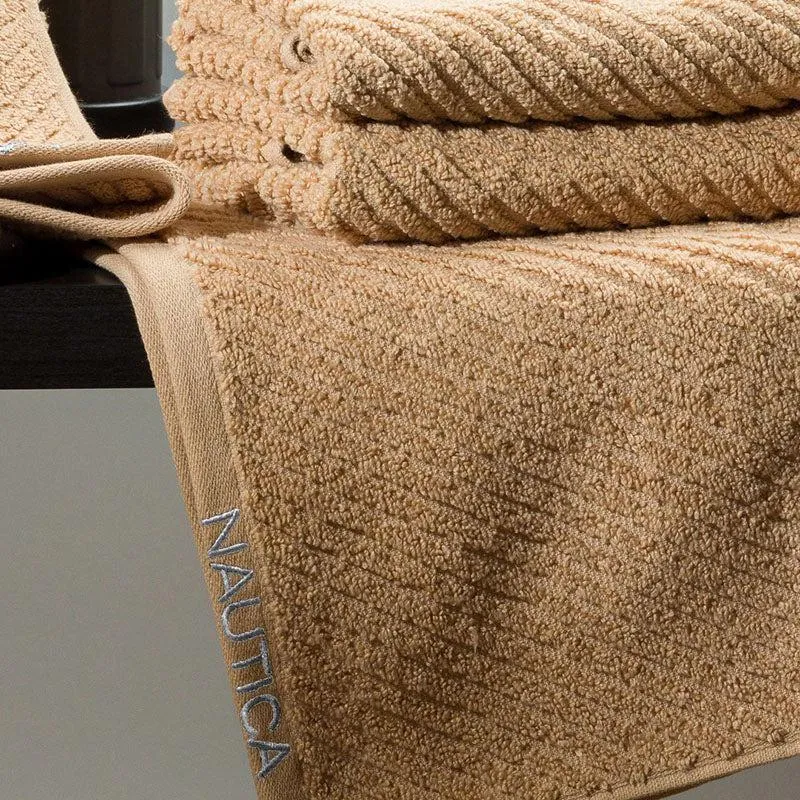 Nautica Riviera Soft Cotton Hand Towel (Light Tan) - Set Of Four media 3