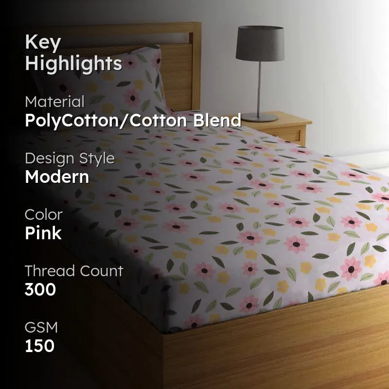 Garden Of Pink Bedsheet - 150 GSM media 2