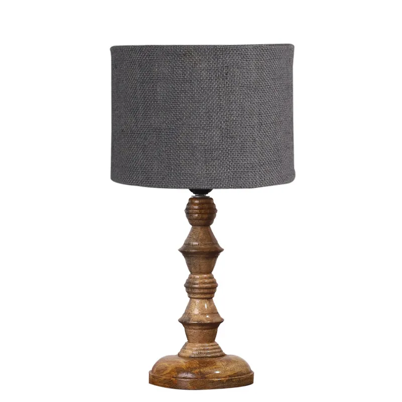 Sienna I Timber Wooden Table Lamp - Grey,Brown media 6